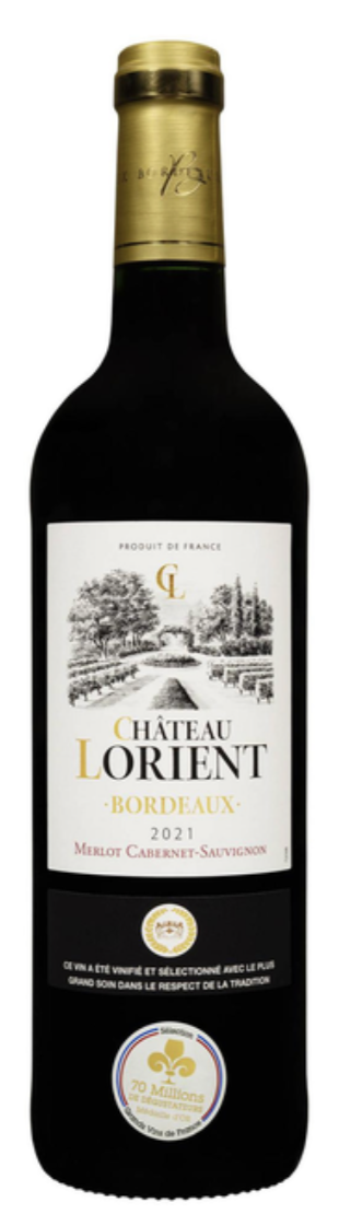 Вино Chateau Lorient Merlot Cabernet-Sauvignon 2021 Bordeaux сухе червоне 0.75 13%